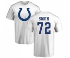 Indianapolis Colts #72 Braden Smith White Name & Number Logo T-Shirt