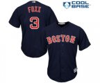 Boston Red Sox #3 Jimmie Foxx Replica Navy Blue Alternate Road Cool Base Baseball Jersey