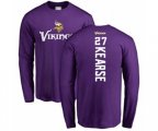 Minnesota Vikings #27 Jayron Kearse Purple Backer Long Sleeve T-Shirt