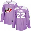 Carolina Hurricanes #22 Brett Pesce Authentic Purple Fights Cancer Practice NHL Jersey