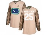 Vancouver Canucks #25 Jacob Markstrom Camo Authentic 2017 Veterans Day Stitched NHL Jersey