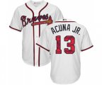 Atlanta Braves #13 Ronald Acuna Jr. Authentic White Team Logo Fashion Cool Base Baseball Jersey