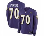Baltimore Ravens #70 Ben Powers Limited Purple Therma Long Sleeve Football Jersey