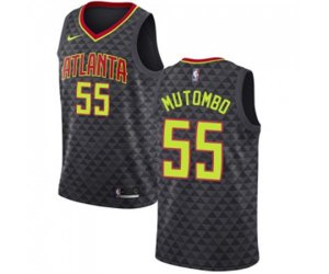Atlanta Hawks #55 Dikembe Mutombo Authentic Black Road Basketball Jersey - Icon Edition
