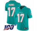Miami Dolphins #17 Allen Hurns Aqua Green Team Color Vapor Untouchable Limited Player 100th Season Football Jersey