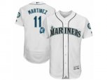 Seattle Mariners #11 Edgar Martinez Majestic White Number Retirement Authentic Player Jersey
