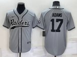 Las Vegas Raiders #17 Davante Adams Grey Stitched MLB Cool Base Nike Baseball Jersey
