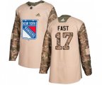 Adidas New York Rangers #17 Jesper Fast Authentic Camo Veterans Day Practice NHL Jersey