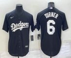 Los Angeles Dodgers #6 Trea Turner Black Turn Back The Clock Stitched Cool Base Jersey