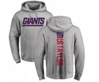 New York Giants #56 Lawrence Taylor Ash Backer Pullover Hoodie