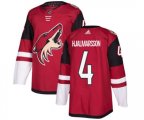 Arizona Coyotes #4 Niklas Hjalmarsson Authentic Burgundy Red Home Hockey Jersey