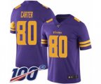 Minnesota Vikings #80 Cris Carter Limited Purple Rush Vapor Untouchable 100th Season Football Jersey