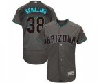 Arizona Diamondbacks #38 Curt Schilling Gray Teal Alternate Authentic Collection Flex Base Baseball Jersey