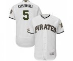 Pittsburgh Pirates #5 Lonnie Chisenhall White Alternate Authentic Collection Flex Base Baseball Jersey