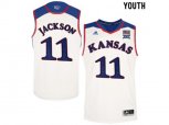 2016 Youth Kansas Jayhawks Josh Jackson #11 College Basketball Authentic Jersey - White