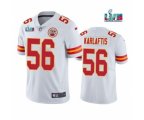 Kansas City Chiefs #56 George Karlaftis White Super Bowl LVII Patch Vapor Untouchable Limited Stitched Jersey