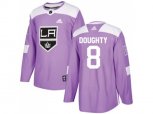 Los Angeles Kings #8 Drew Doughty Purple Authentic Fights Cancer Stitched NHL Jersey