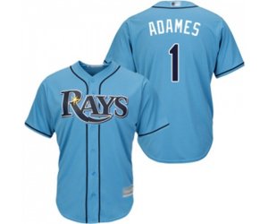 Tampa Bay Rays #1 Willy Adames Replica Light Blue Alternate 2 Cool Base Baseball Jersey