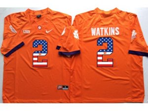 Clemson Tigers #2 Sammy Watkins Orange USA Flag College Jersey