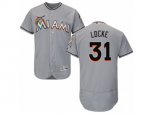 Miami Marlins #31 Jeff Locke Grey Flexbase Authentic Collection MLB Jersey