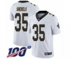 New Orleans Saints #35 Marcus Sherels White Vapor Untouchable Limited Player 100th Season Football Jersey