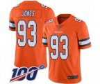 Denver Broncos #93 Dre'Mont Jones Limited Orange Rush Vapor Untouchable 100th Season Football Jersey