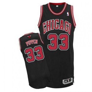 Adidas Chicago Bulls #33 Scottie Pippen Authentic Black Alternate NBA Jersey