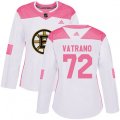 Women Boston Bruins #72 Frank Vatrano Authentic White Pink Fashion NHL Jersey