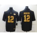 Green Bay Packers #12 Aaron Rodgers Black Nike Leopard Print Limited Jersey