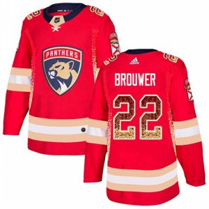Florida Panthers #22 Troy Brouwer Authentic Red Drift Fashion NHL Jersey
