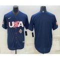 USA Baseball Blank 2023 Navy World Baseball Classic Stitched Jerseys