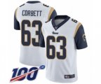 Los Angeles Rams #63 Austin Corbett White Vapor Untouchable Limited Player 100th Season Football Jersey