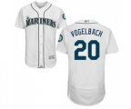 Seattle Mariners #20 Dan Vogelbach White Home Flex Base Authentic Collection Baseball Jersey