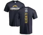 Los Angeles Chargers #19 Lance Alworth Navy Blue Backer T-Shirt