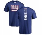 New York Giants #11 Phil Simms Royal Blue Backer T-Shirt
