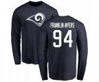 Los Angeles Rams #94 John Franklin-Myers Navy Blue Name & Number Logo Long Sleeve T-Shirt