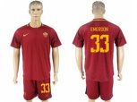Roma #33 Emerson Red Home Soccer Club Jersey