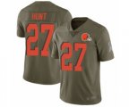 Cleveland Browns #27 Kareem Hunt Limited Olive 2017 Salute to Service Football Jersey