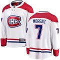 Montreal Canadiens #7 Howie Morenz Authentic White Away Fanatics Branded Breakaway NHL Jersey