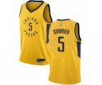 Indiana Pacers #5 Edmond Sumner Swingman Gold Basketball Jersey Statement Edition