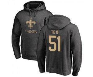 New Orleans Saints #51 Manti Te\'o Ash One Color Pullover Hoodie