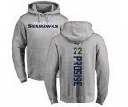 Seattle Seahawks #22 C. J. Prosise Ash Backer Pullover Hoodie