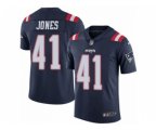 New England Patriots #41 Cyrus Jones Limited Navy Blue Rush NFL Jersey