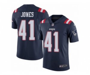 New England Patriots #41 Cyrus Jones Limited Navy Blue Rush NFL Jersey