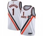 Los Angeles Clippers #1 Jerome Robinson Authentic White Hardwood Classics Finished Basketball Jersey