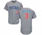 Chicago Cubs #3 Daniel Descalso Grey Road Flex Base Authentic Collection Baseball Jersey