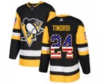 Adidas Pittsburgh Penguins #24 Jarred Tinordi Authentic Black USA Flag Fashion NHL Jersey