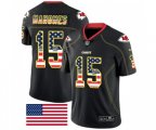 Kansas City Chiefs #15 Patrick Mahomes Limited Black Rush USA Flag Football Jersey