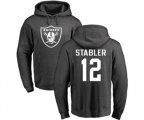 Oakland Raiders #12 Kenny Stabler Ash One Color Pullover Hoodie
