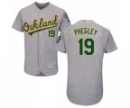 Oakland Athletics #19 Josh Phegley Grey Road Flex Base Authentic Collection Baseball Jersey